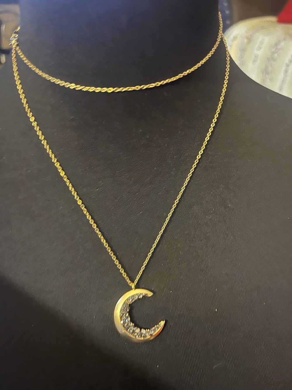 Gold Crescent Moon Pendant Necklace - Women's Jewelry